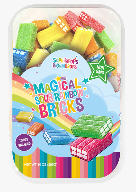 Magical Sour Bricks Gummies_tonges