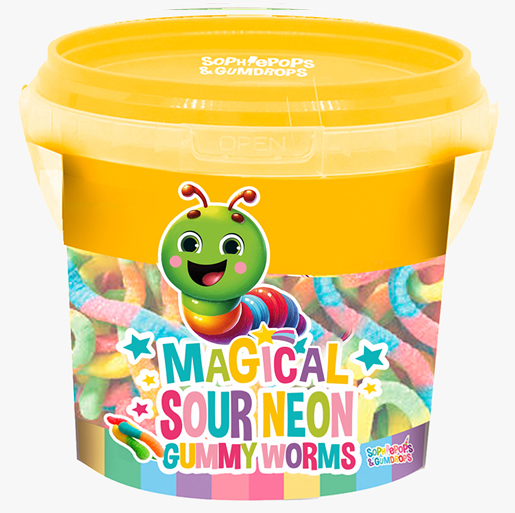 Magical Sour Neon Gummy Worms