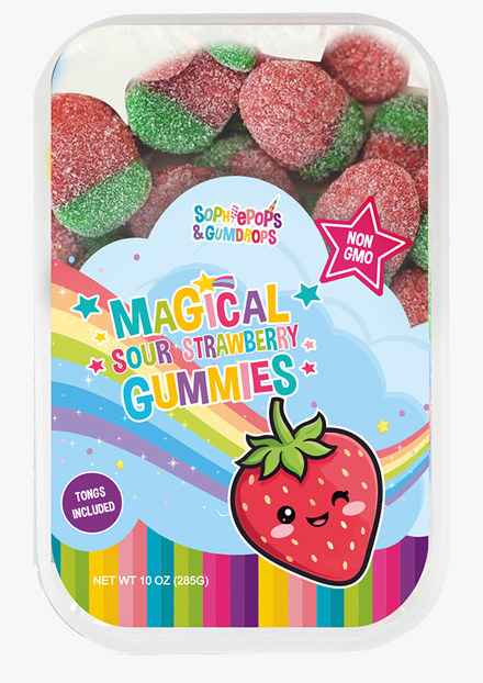 Magical Strawberry Gummies_tonges